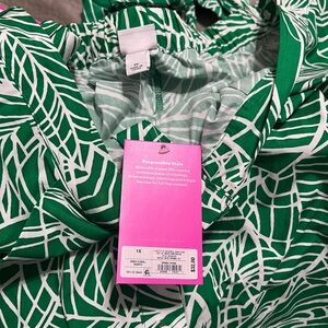 Green Leaf Print Dress